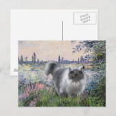 Door de Seine - Blauwe rook Perzische kat Briefkaart (Voorkant / Achterkant)