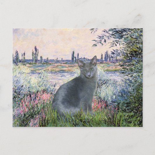 Door de Seine - Russische blauwe kat 2 Briefkaart (Voorkant)