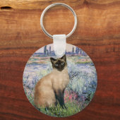Door de Seine - Seal Point Siamese kat Sleutelhanger (Voorkant)