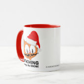 Door de sneeuw blijven! Mustache Humor Cat Mok (Voorkant links)