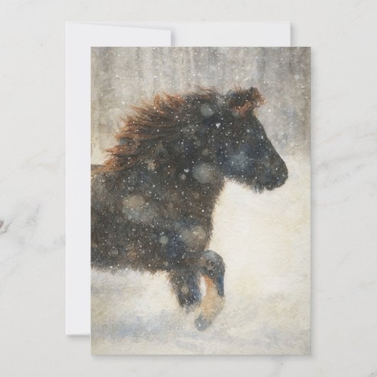 Door de Sneeuw Dansen Feestdagenkaart (Voorkant)