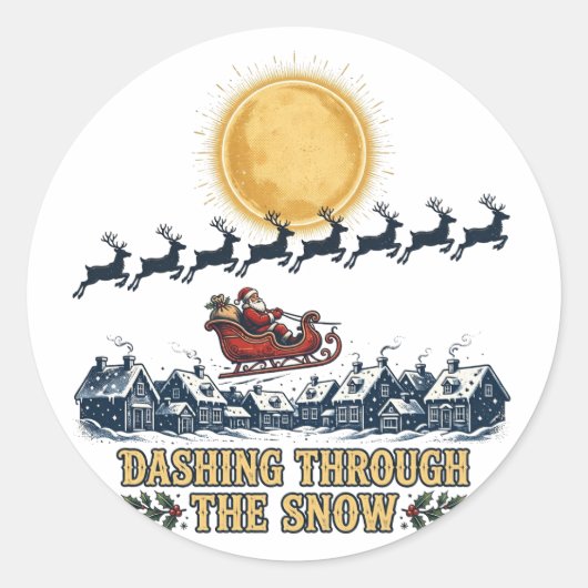 Door de Sneeuw Hollen Sticker (Voorkant)