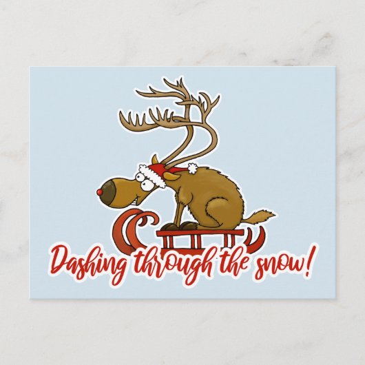 Door de sneeuw stuiven Kerstansichtkaart Feestdagenkaart (Voorkant)