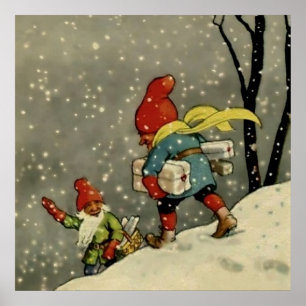 “Door de sneeuwstorm” door Jenny Nystrom Poster