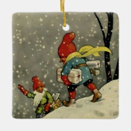 “Door de sneeuwstorm” van Jenny Nystrom Keramisch Ornament