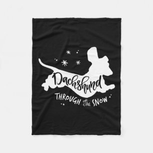 Door de sneeuwteckel Christmas Wiener Dog XM Fleece Deken
