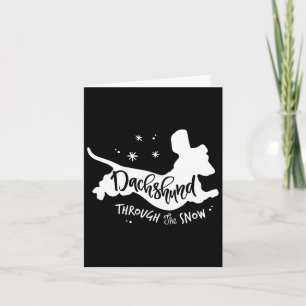 Door de sneeuwteckel Christmas Wiener Dog XM Kaart