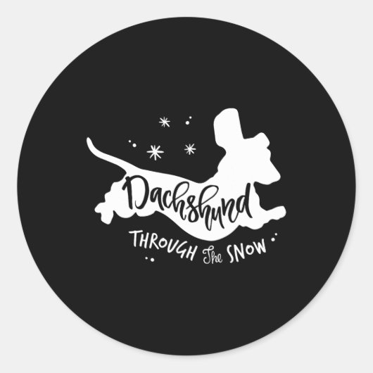 Door de sneeuwteckel Christmas Wiener Dog XM Ronde Sticker (Voorkant)