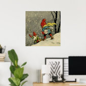 "Door de Snowstorm" door Jenny Nystrom Poster (Thuiskantoor)