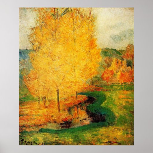 Door de Stream, herfst - Paul Gauguin - c1885 Poster (Voorkant)