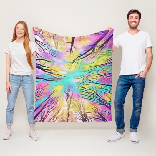 Door de Trees vleece Blanket Fleece Deken (In situ)