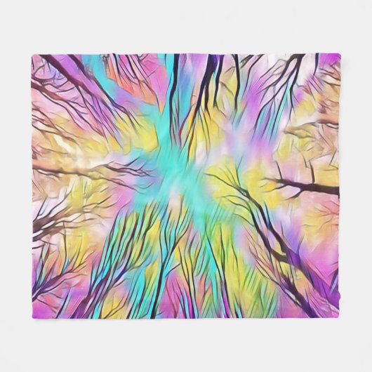 Door de Trees vleece Blanket Fleece Deken (Voorkant (Horizontaal))