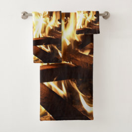Door de vlammen bad handdoek