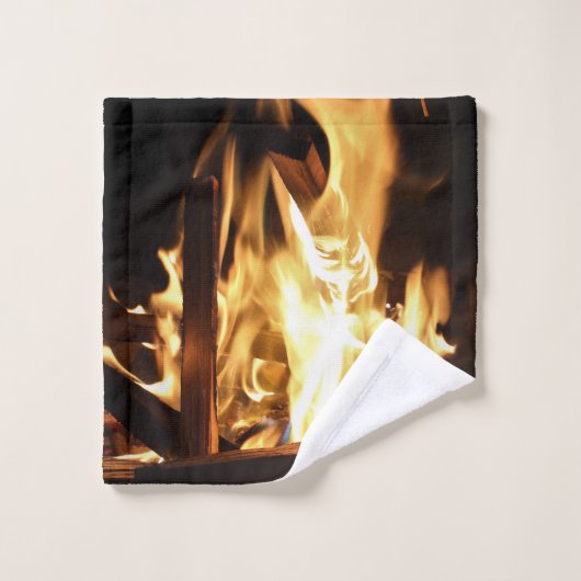 Door de vlammen bad handdoek (Wasdoekje)