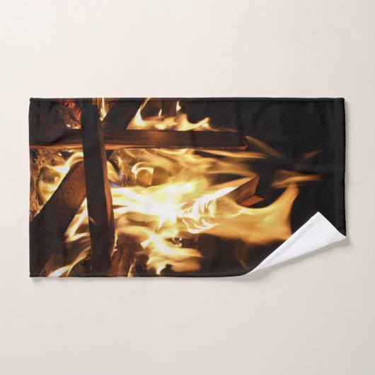 Door de vlammen bad handdoek (Handdoek)
