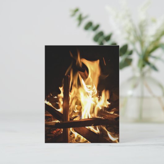 Door de vlammen briefkaart (Staand voorkant)