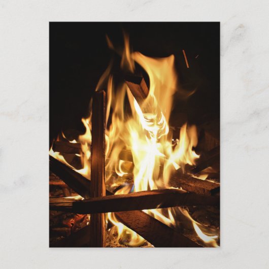Door de vlammen briefkaart (Voorkant)