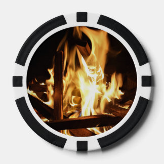 Door de vlammen poker chips