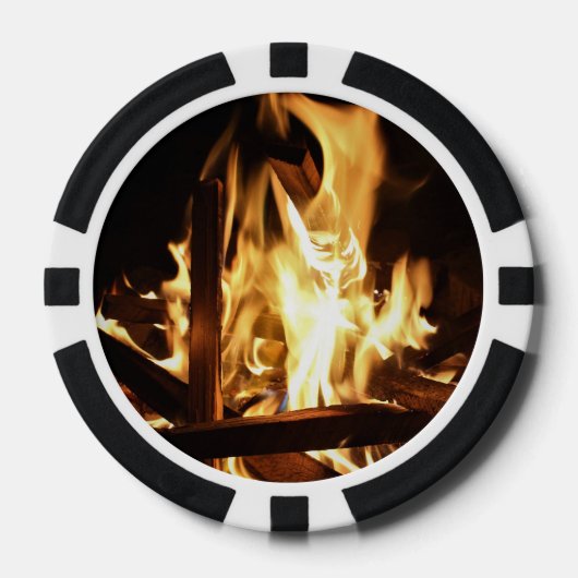 Door de vlammen poker chips (Voorkant)