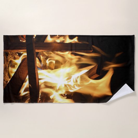 Door de vlammen strandlaken (Voorkant)