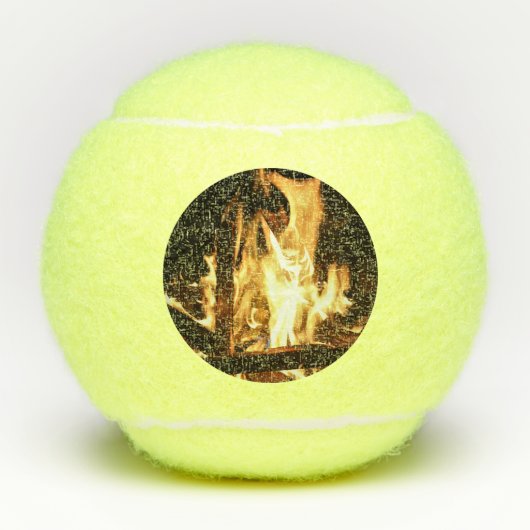 Door de vlammen tennisballen (Voorkant)