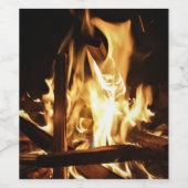 Door de vlammen wijn etiket (Enkel label)