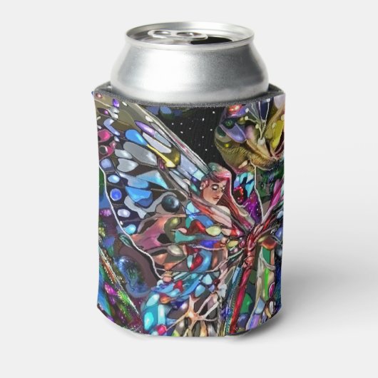 Door de vleugel van een vlinder blikjeskoeler (Blikje Achterkant)
