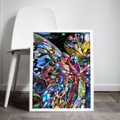 Door de vleugels van een vlinder poster