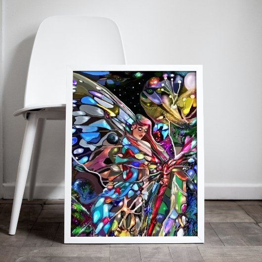 Door de vleugels van een vlinder poster