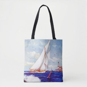 Door de vuurtoren van Albert B. Merken Tote Bag