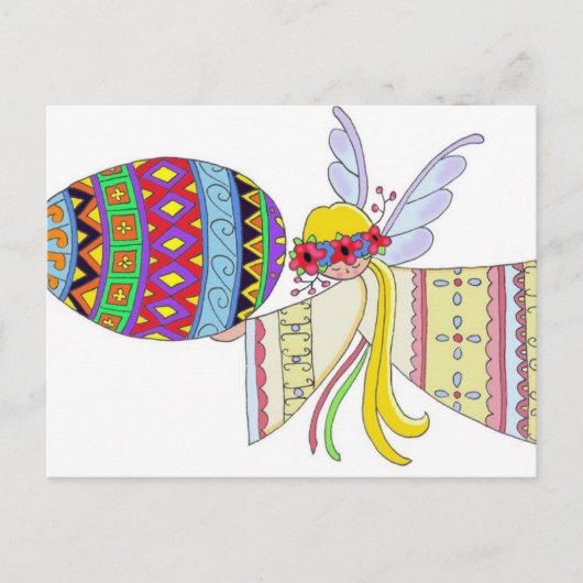 Door de Wings of an Angel Ukraine Folk Art Briefkaart (Voorkant)