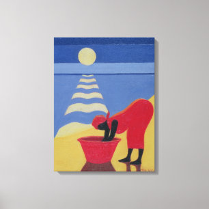 Door de Zee Shore 1998 Canvas Afdruk
