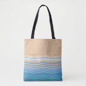 "Door de zee" strandvakantie zand en golven Tote Bag (Voorkant)
