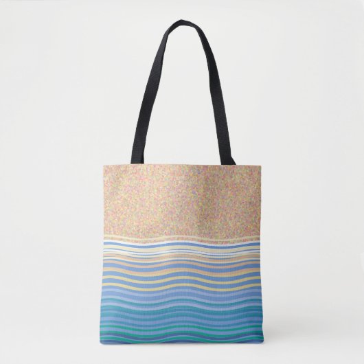 "Door de zee" strandvakantie zand en golven Tote Bag (Voorkant)
