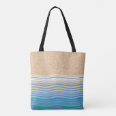 "Door de zee" strandvakantie zand en golven Tote Bag (Achterkant)