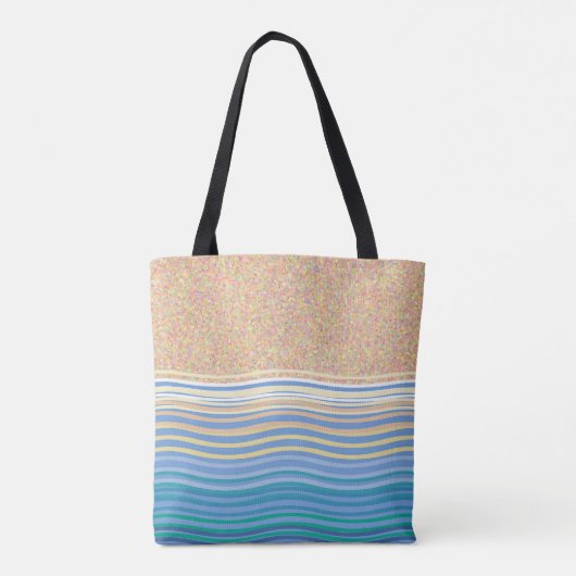 "Door de zee" strandvakantie zand en golven Tote Bag (Achterkant)
