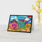 Door de Zee Zeemeermin Kaart (Gele Bloem)