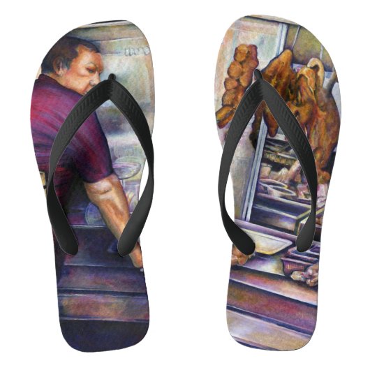 Door de zon gekuste Singapore Teenslippers (Voetbed)