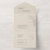 Door De Zon Gewassen Tuin Bruiloft Ivoor Blush ID1 All In One Uitnodiging (Binnen)