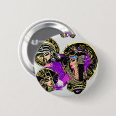 Door Deception League "Egyptian Punk Goddess" Ronde Button 5,7 Cm (Voorkant /achterkant)