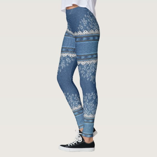 Door Denim ontworpen Leggings (Links)
