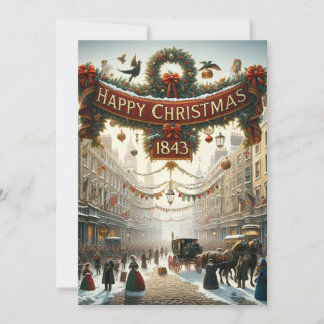 Door Dickens geïnspireerde ‘Prettig Kerstfeest’ ka Feestdagenkaart