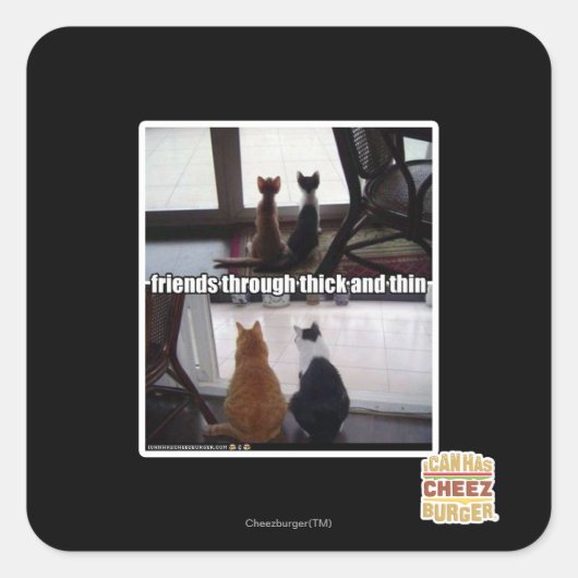 Door dik en dun vierkante sticker (Voorkant)