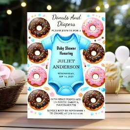Door Dreams Roze Blauwe Donuts en Luiers Baby show Kaart