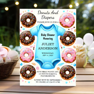 Door Dreams Roze Blauwe Donuts en Luiers Baby show Kaart