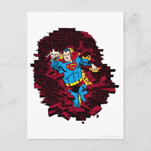 Door een bakstenen muur briefkaart (Voorkant)