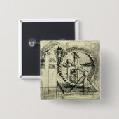 Door een loopband aangedreven kruisboog van Leonar Vierkante Button 5,1 Cm (Voorkant /achterkant)