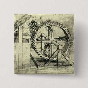 Door een loopband aangedreven kruisboog van Leonar Vierkante Button 5,1 Cm