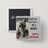 door een NOSE! Vierkante Button 5,1 Cm (Voorkant /achterkant)