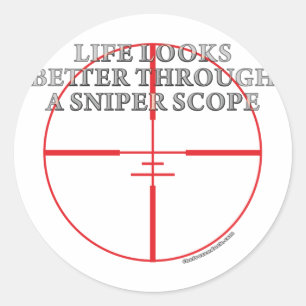 Door een Sniper-bereik Ronde Sticker